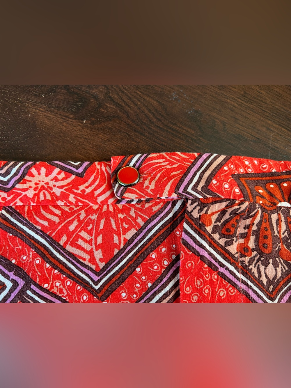 Anthropologie Bohemian Flowy Red Geometric Wide Leg Palazzo Pants Women’s 8 Art - Picture 4 of 15